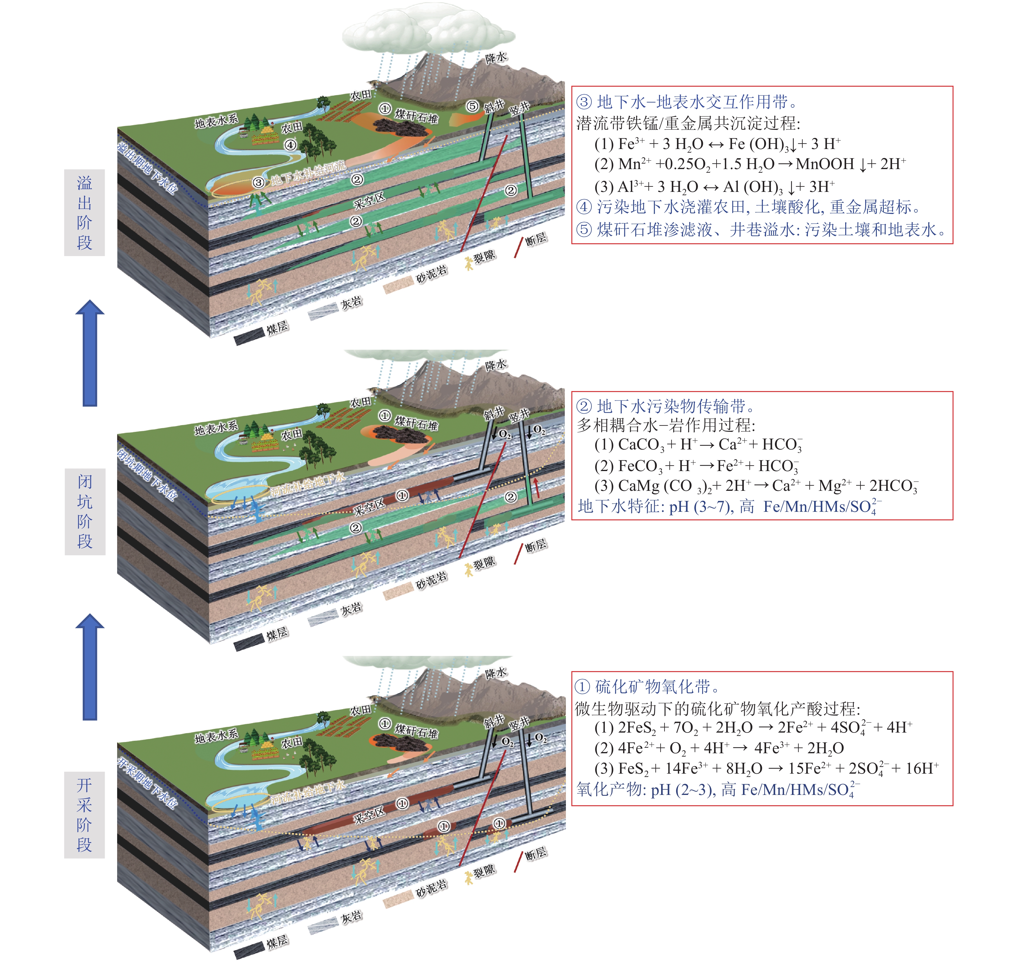 典型煤矿AMD形成机制及地下水污染过程概念模型